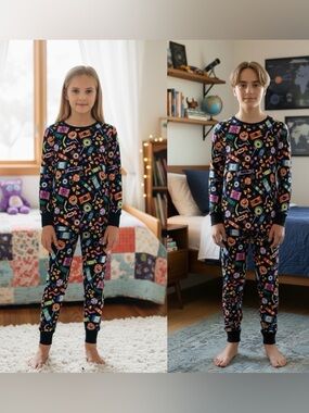 Little Sleepies Halloween Candy Pajama Set Bamboo Viscose NWT Size 9/10 Kids
